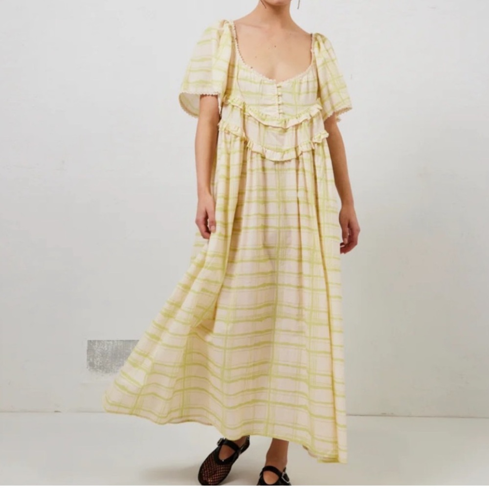 Verge Girl Yellow and Cream Maxi Dress
